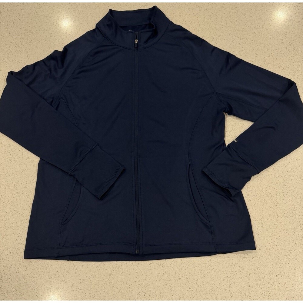 Leg3nd Performance Navy Blue Full Zip Jacket Sweater Size L Made In Egypt